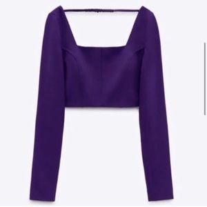 Zara | Tops | Zara Long Sleeve Tailored Crop Top | Poshmark